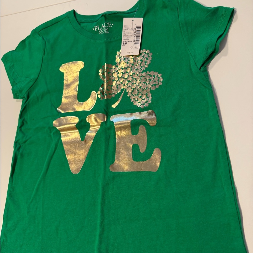 The Children’s Place Green St Patrick’s Day Tee with Clover Design - Picture 2 of 5